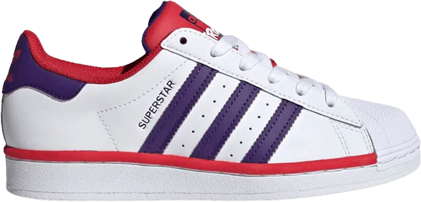  Adidas Superstar J &#039;White Collegiate Purple Scarlet&#039;