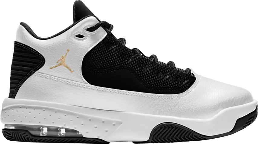  Jordan Max Aura 2 GS &#039;White Black Gold&#039;