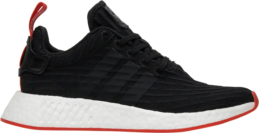  Adidas adidas NMD R2 Core Black Red Two Toned