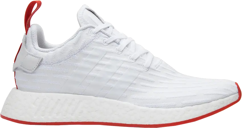  Adidas adidas NMD R2 White Core Red Two Toned