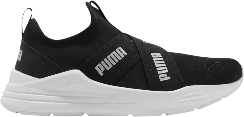  Puma Wmns Wired Run Slip-On &#039;Black Silver&#039;