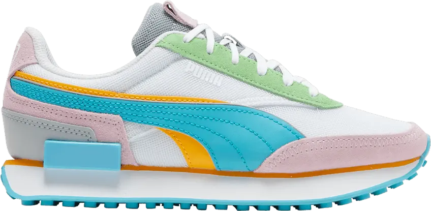  Puma Future Rider Double White Pink Blue (Women&#039;s)