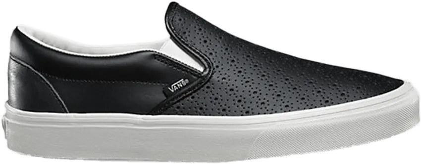  Vans Classic Slip On Leather Perforated Black