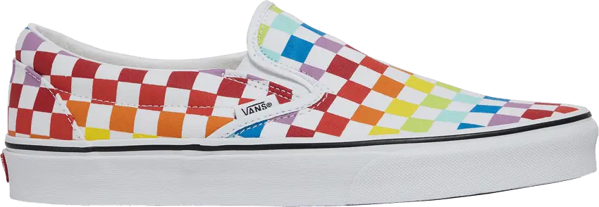  Vans Classic Slip-On Rainbow Checkerboard