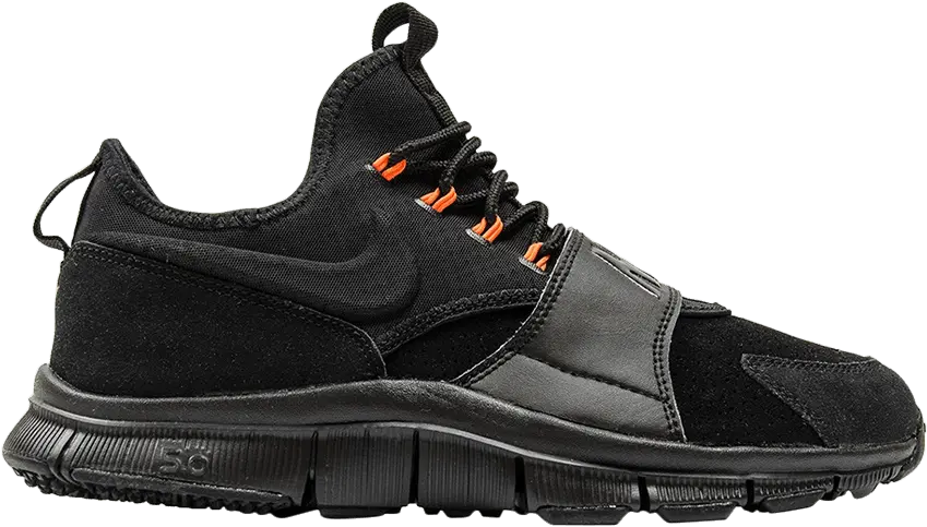  Nike Free Ace Lthr Black Black-Hyper Orange