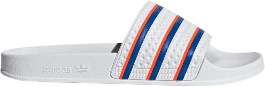  Adidas Adilette Slides &#039;White Blue Solar Red&#039;