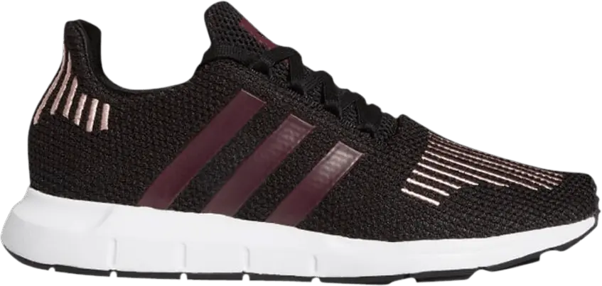  Adidas adidas Swift Run Core Black Maroon (Women&#039;s)