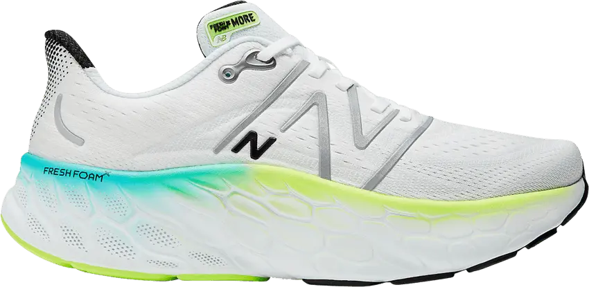  New Balance Fresh Foam X More v4 4E Wide &#039;White Electric Teal&#039;