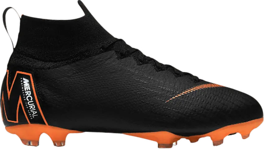 Nike Mercurial Superfly 6 Elite FG GS &#039;Black Total Orange&#039;