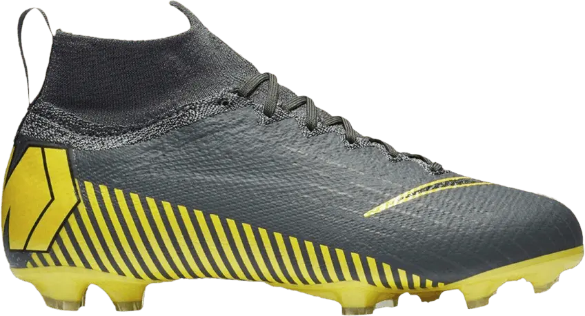  Nike Mercurial Superfly 6 Elite FG GS &#039;Grey Opti Yellow&#039;