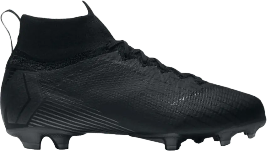  Nike Mercurial Superfly 6 Elite FG GS &#039;Triple Black&#039;