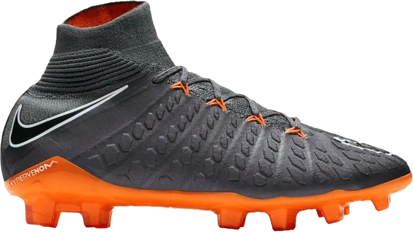 Nike Hypervenom 3 Elite DF FG GS &#039;Dark Grey Total Orange&#039;