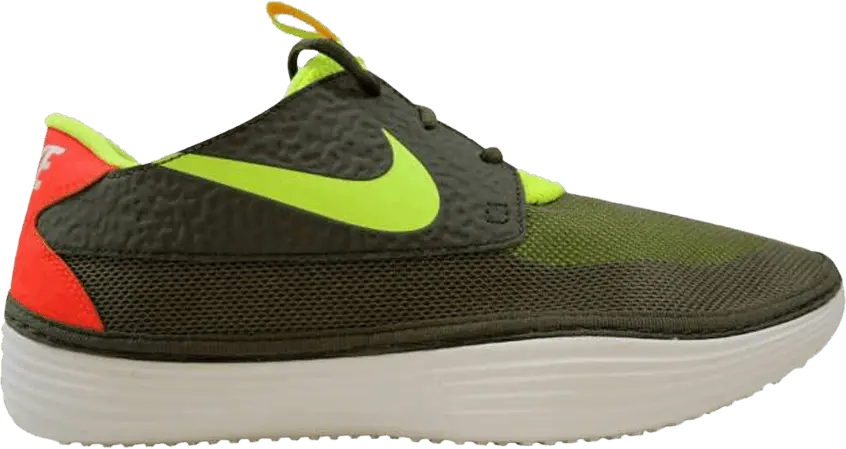 Nike Solarsoft Moccasin &#039;Tarp Green Voltage Crimson&#039;