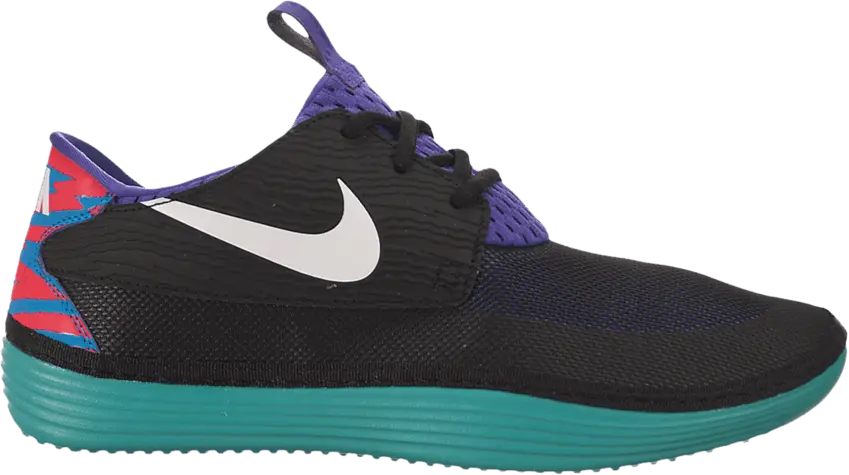 Nike Solarsoft Moccasin &#039;Black Turbo Green Purple&#039;