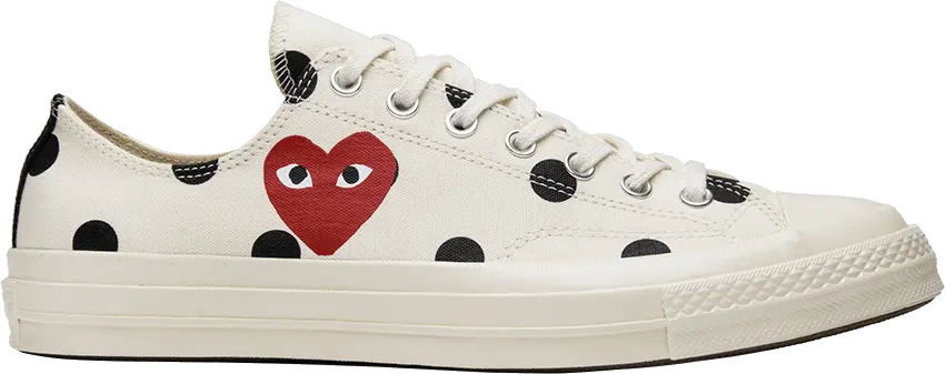  Converse Chuck Taylor All-Star 70 Ox Comme des Garcons PLAY  Polka Dot White