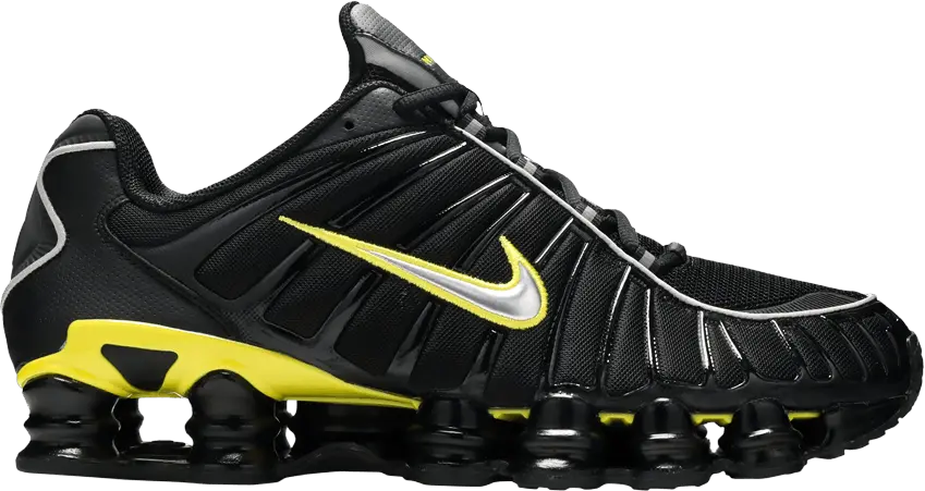 Nike Shox TL Black Dynamic Yellow Metallic Silver