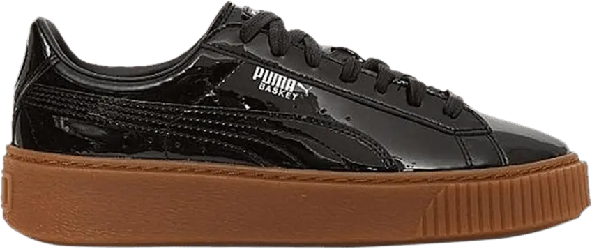  Puma Wmns Basket Platform &#039;Black Patent&#039;
