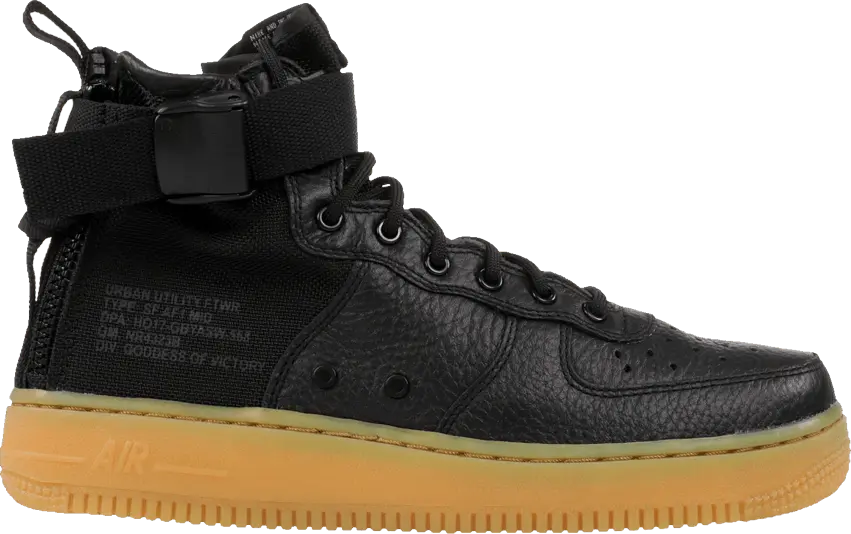  Nike SF Air Force 1 Mid Black Gum (GS)