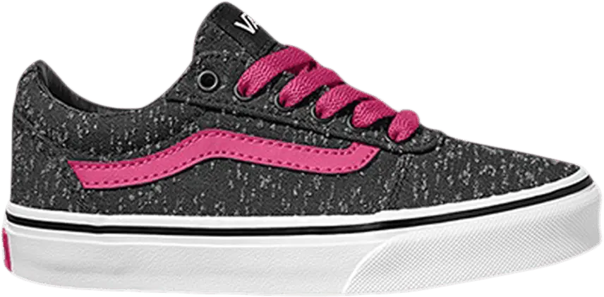  Vans Ward Kids &#039;Marled Canvas - Black Magenta&#039;