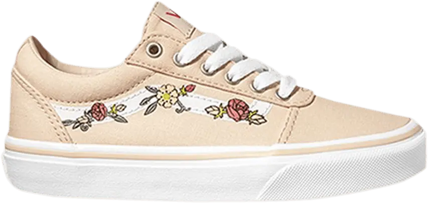  Vans Ward Kids &#039;Floral Embroidery - Sand Dollar&#039;