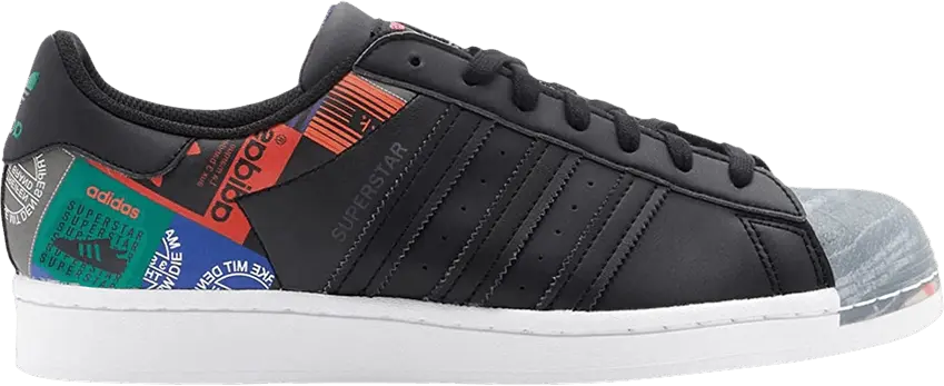  Adidas Superstar &#039;Multi Logo Patches - Black&#039;