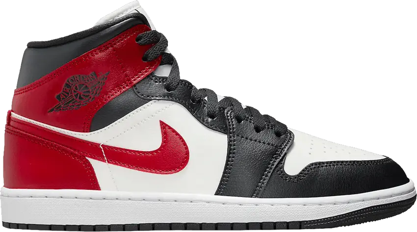  Wmns Air Jordan 1 Mid &#039;Black Toe&#039;