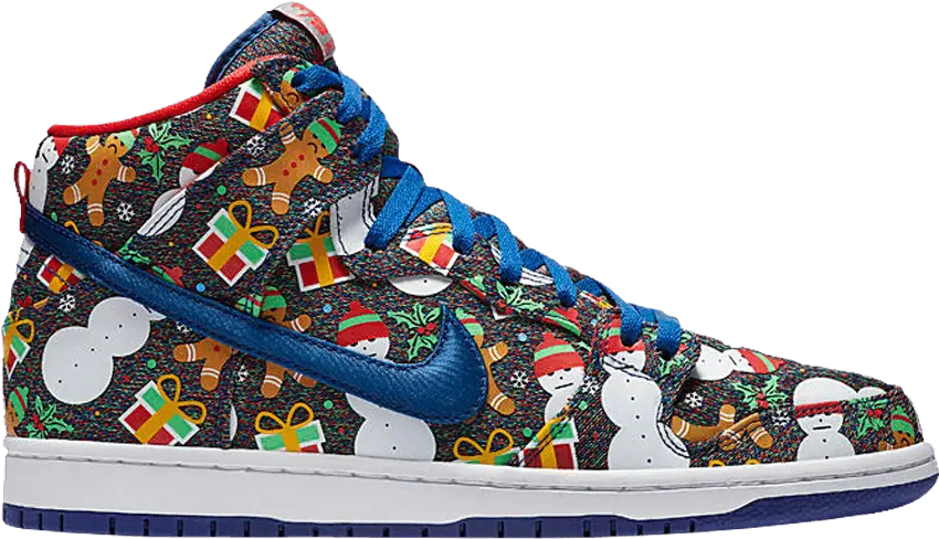  Nike Concepts x SB Dunk Pro High &#039;Ugly Christmas Sweater&#039; 2017 Special Box