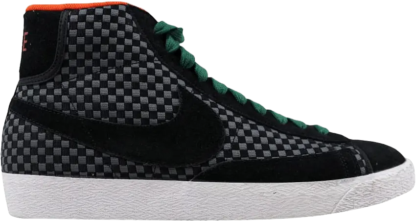  Nike Blazer Mid Woven Black/Black-Gorge Green-Team Orange