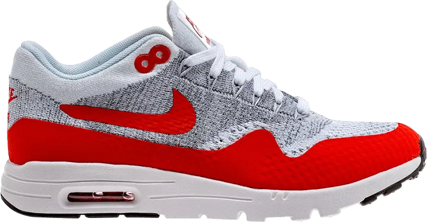 Nike Wmns Air Max 1 Ultra Flyknit &#039;White University Red&#039;