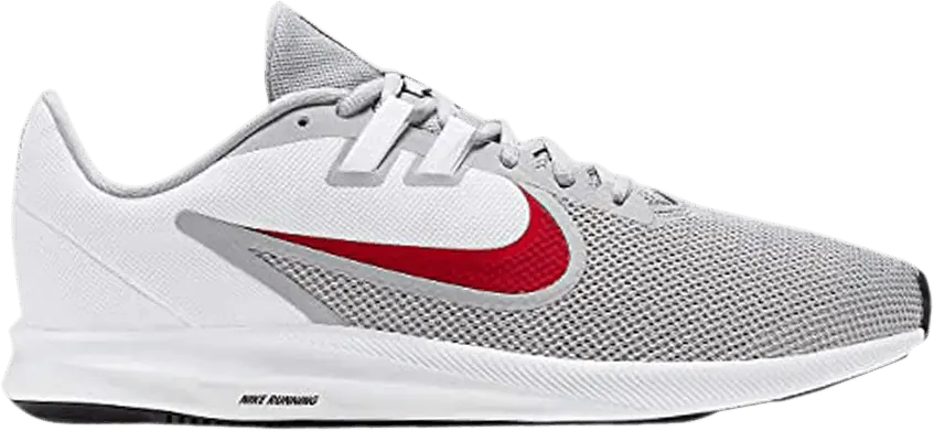  Nike Downshifter 9 4E Wide &#039;Wolf Grey University Red&#039;