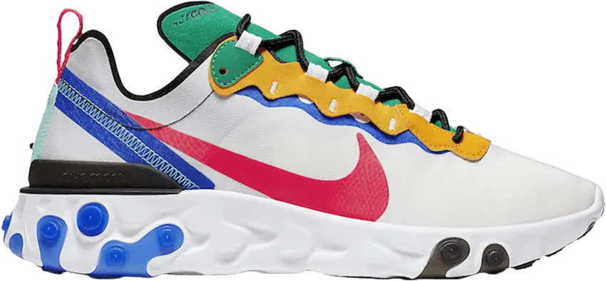  Nike React Element 55 &#039;White Gold Blue Green&#039;