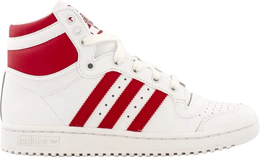  Adidas Top Ten High Big Kid &#039;White Power Red&#039;