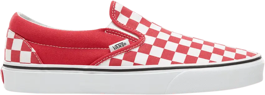  Vans Classic Slip-On Kids &#039;Checkerboard - Crimson&#039;