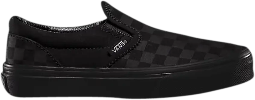  Vans Classic Slip-On Kids &#039;Checkerboard - Mono Black&#039;