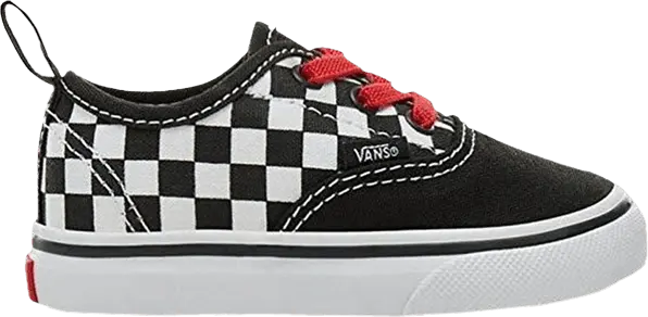  Vans Authentic Elastic Lace Toddler &#039;Checkerboard - Black&#039;