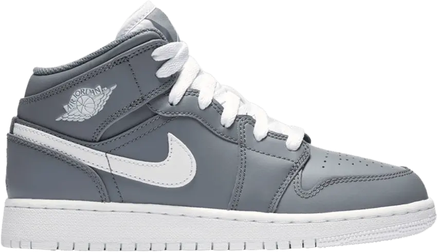  Jordan 1 Mid Cool Grey White (GS)