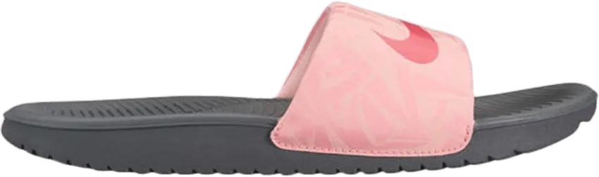  Nike Kawa Slide Print Dark Grey Tropical Pink (GS)
