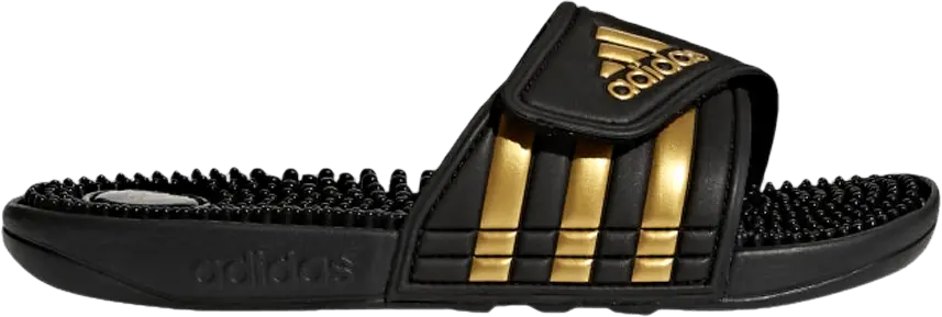  Adidas Wmns Adissage Slides &#039;Black Gold Metallic&#039;