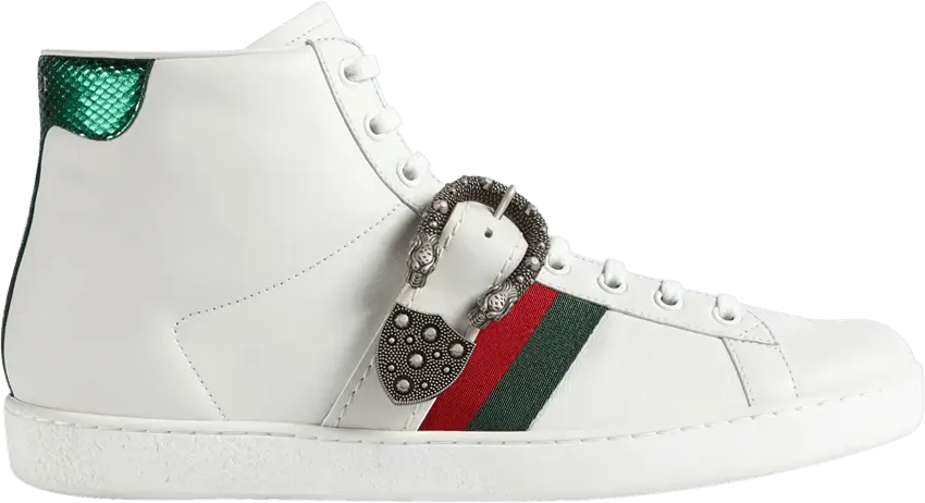  Gucci Ace High &#039;Dionysus Buckle - White&#039;