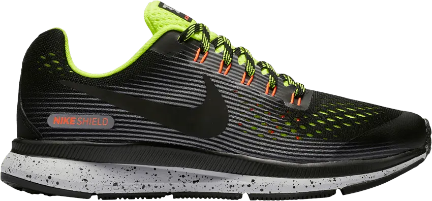  Nike Zoom Pegasus 34 Shield GS &#039;Black Grey Volt&#039;