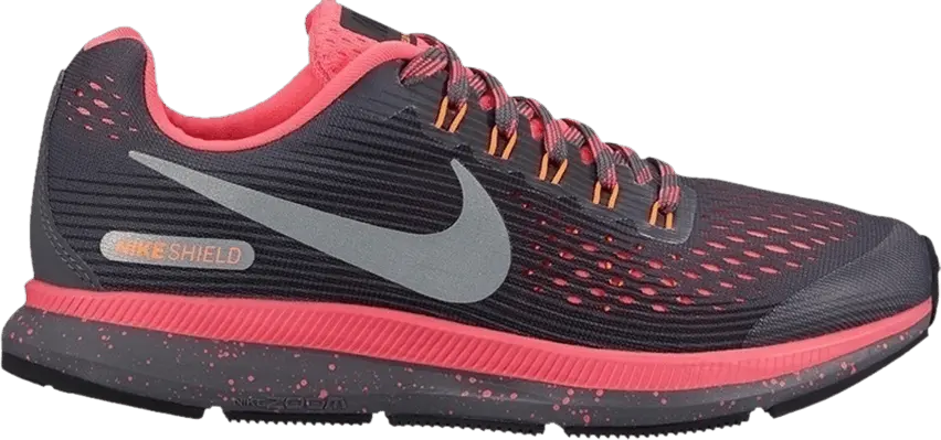  Nike Air Zoom Pegasus 34 Shield GS &#039;Dark Grey Pink&#039;