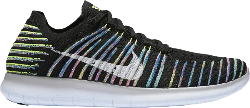  Nike Wmns Free RN Flyknit &#039;Black Multi&#039;