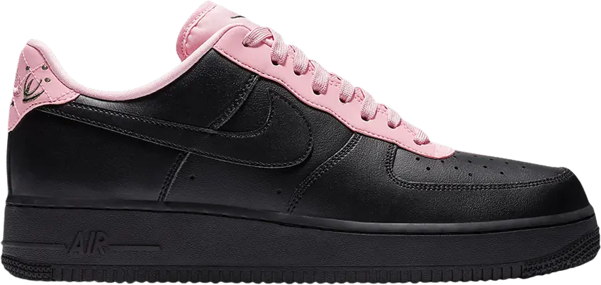  Nike Air Force 1 Low Quilted Heel Black Pink