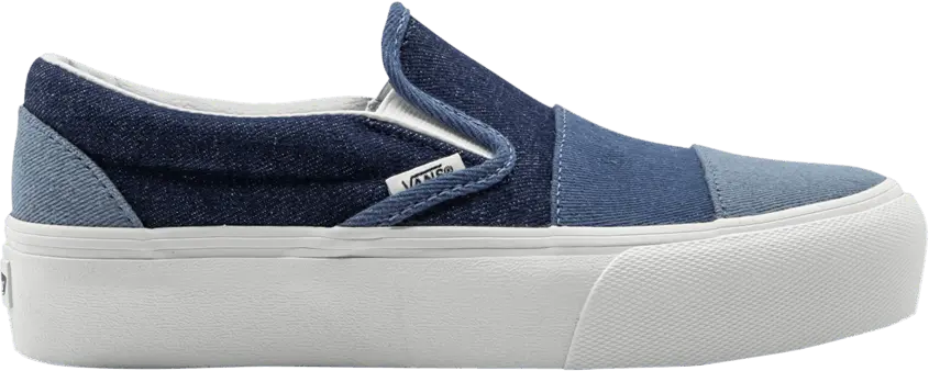  Vans Slip-On Platform SF &#039;Patchwork Denim&#039;