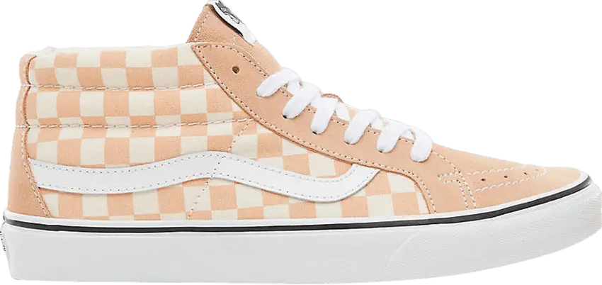  Vans Sk8-Mid Reissue &#039;Peach Checkerboard&#039;