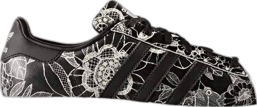  Adidas adidas Superstar Black Flower Print (W)