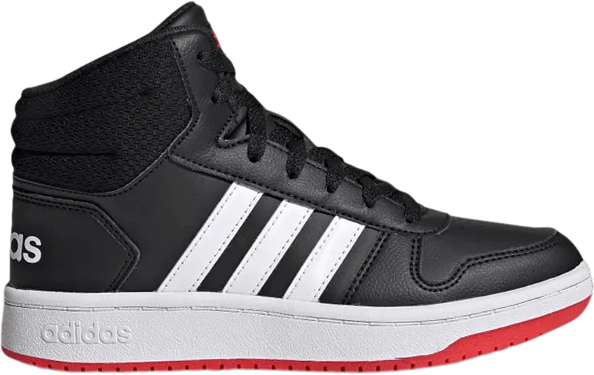  Adidas Hoops 2.0 Mid J &#039;Black Vivid Red&#039;