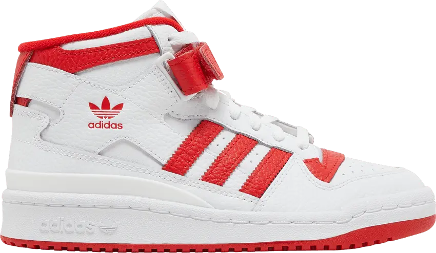  Adidas Forum Mid J &#039;White Vivid Red&#039;