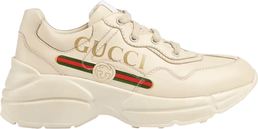  Gucci Rhyton Leather Sneaker Kids &#039;Logo&#039;