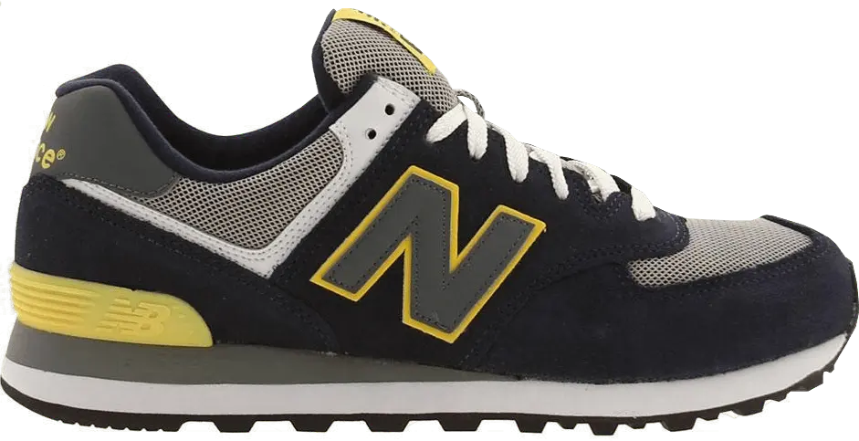  New Balance 574 Navy Yellow Grey